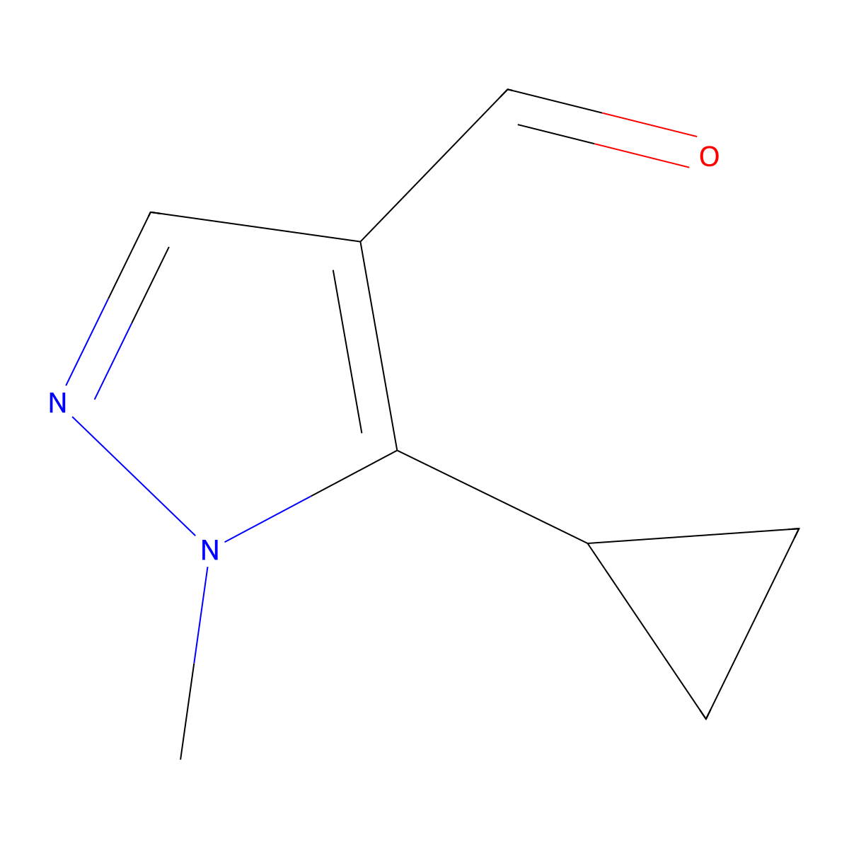 5-Cyclopropyl-1-methyl-1H-pyrazole-4-carbaldehyde molecular structure, CAS 1215295-85-4
