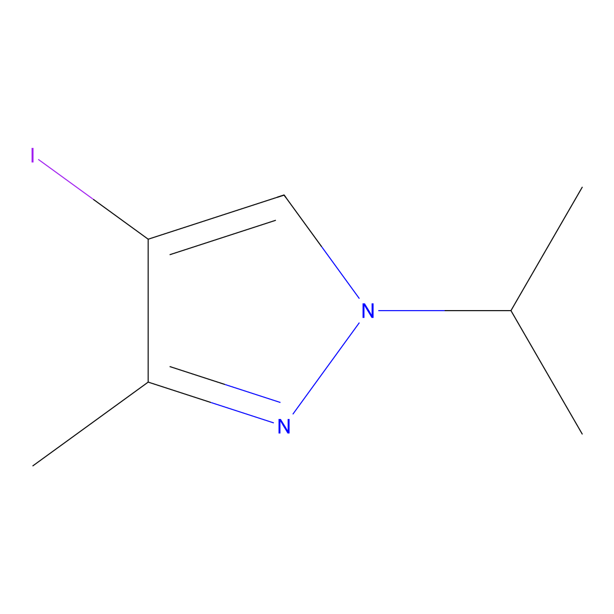 4-iodo-3-methyl-1-(propan-2-yl)-1H-pyrazole molecular structure, CAS 1215295-86-5
