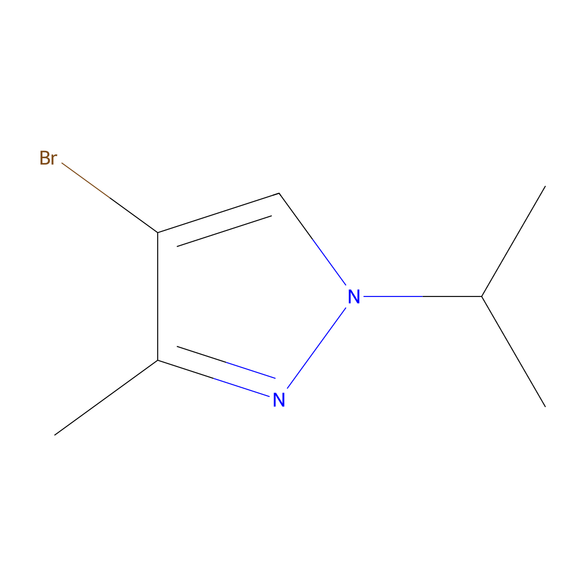 4-Bromo-1-isopropyl-3-methyl-1H-pyrazole molecular structure, CAS 1215295-87-6