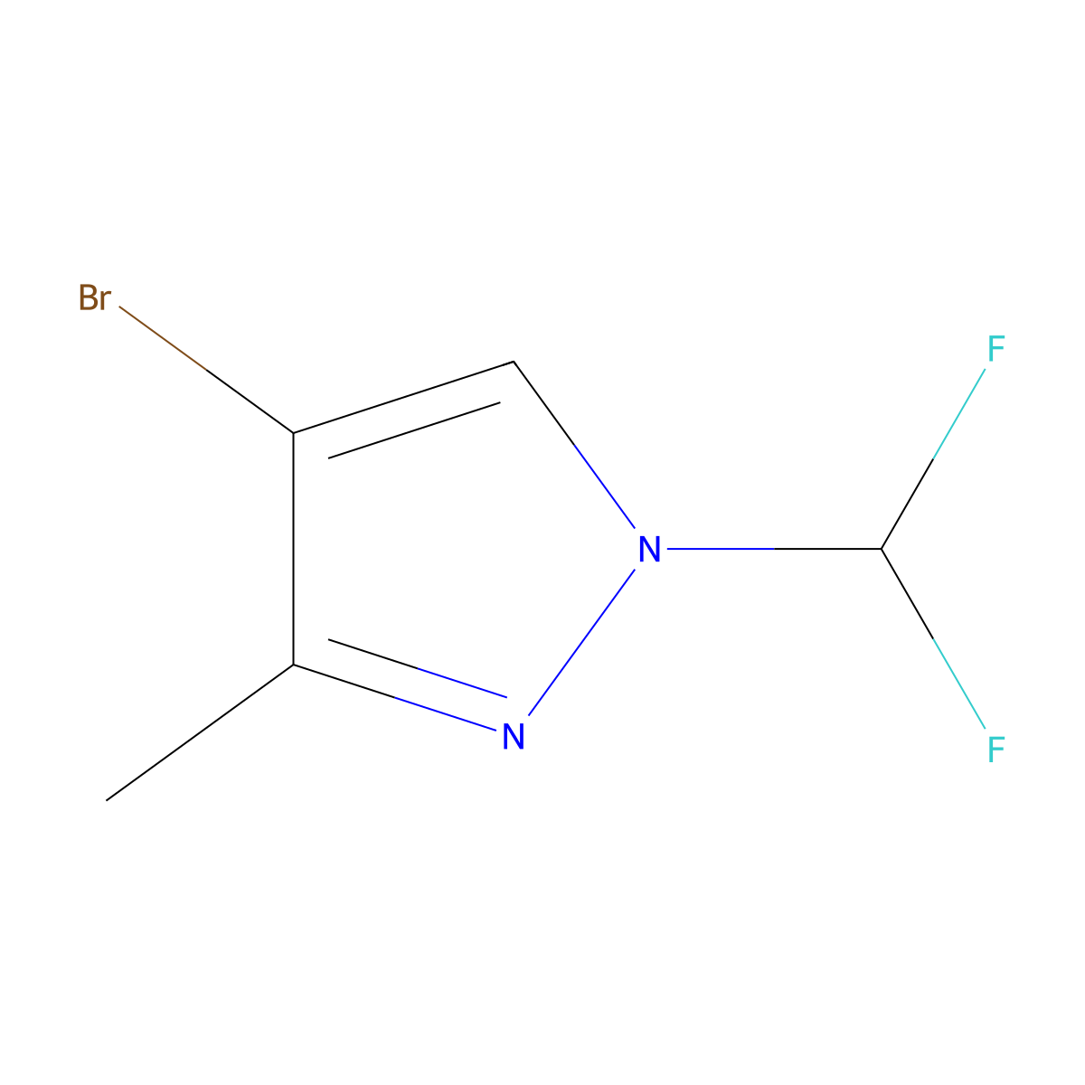 4-Bromo-1-(difluoromethyl)-3-methyl-1H-pyrazole molecular structure, CAS 1215295-92-3