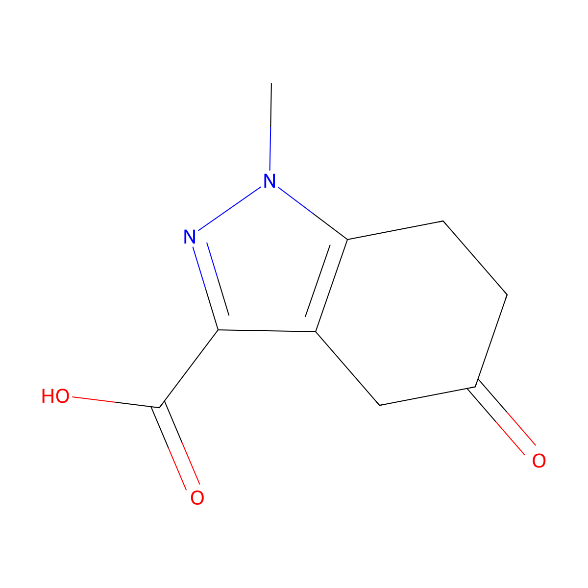 1-Methyl-5-oxo-4,5,6,7-tetrahydro-1H-indazole-3-carboxylic acid molecular structure, CAS 1215295-93-4