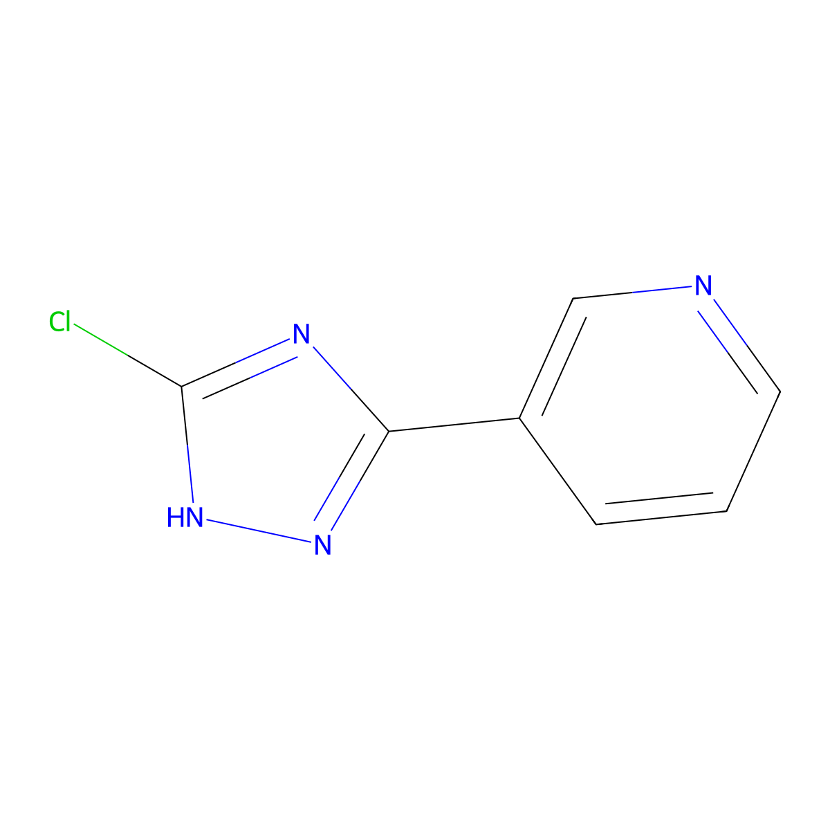 3-(3-chloro-1H-1,2,4-triazol-5-yl)pyridine molecular structure, CAS 1215295-94-5