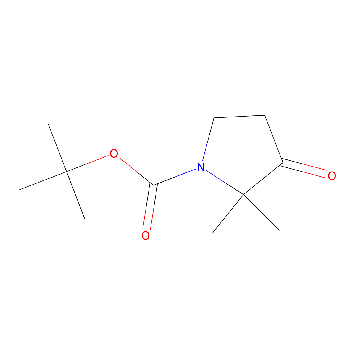 tert-Butyl 2,2-dimethyl-3-oxopyrrolidine-1-carboxylate molecular structure, CAS 1215295-96-7