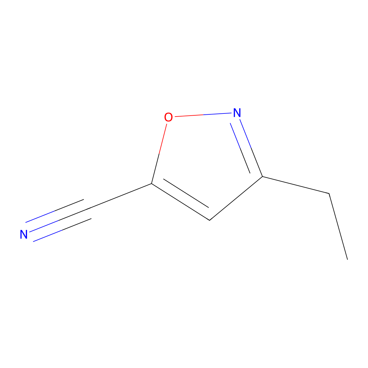 3-Ethylisoxazole-5-carbonitrile molecular structure, CAS 1215295-98-9