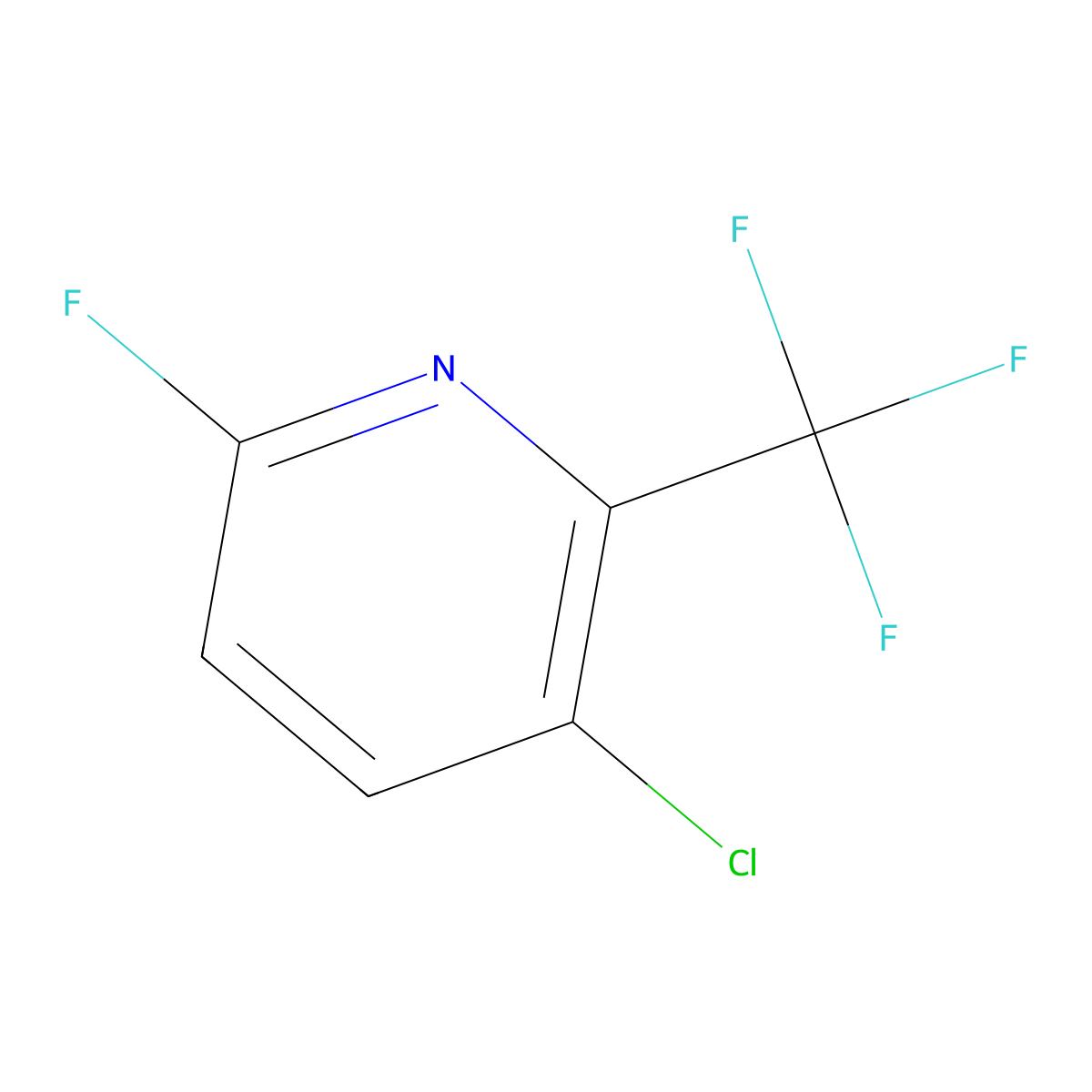 3-Chloro-6-fluoro-2-(trifluoromethyl)pyridine molecular structure, CAS 1215299-75-4