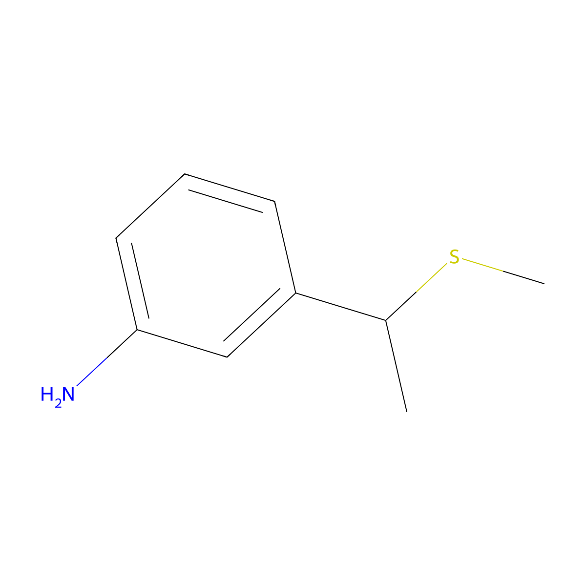 3-[1-(Methylsulfanyl)ethyl]aniline molecular structure, CAS 1215308-75-0