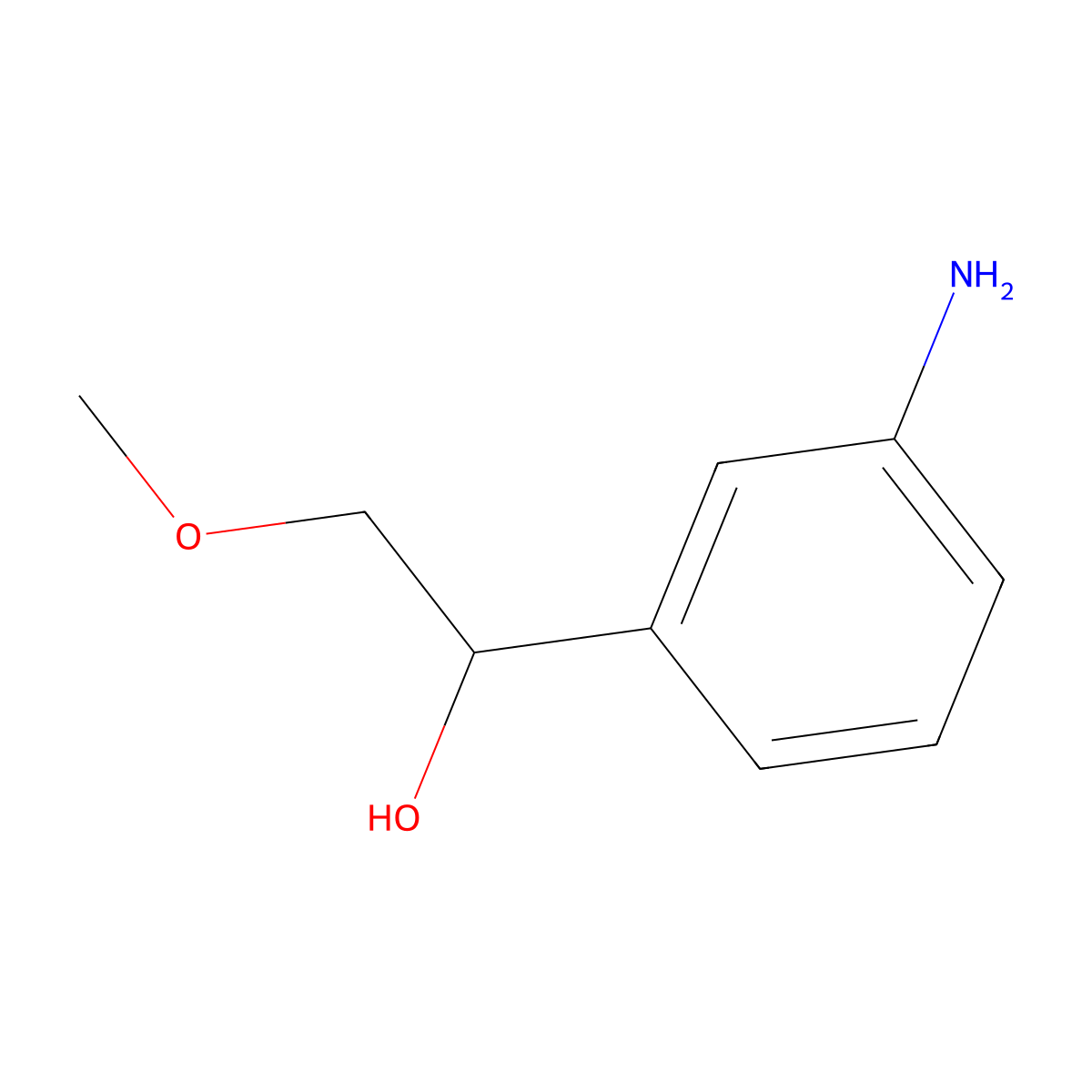1-(3-Aminophenyl)-2-methoxyethan-1-ol molecular structure, CAS 1215308-78-3