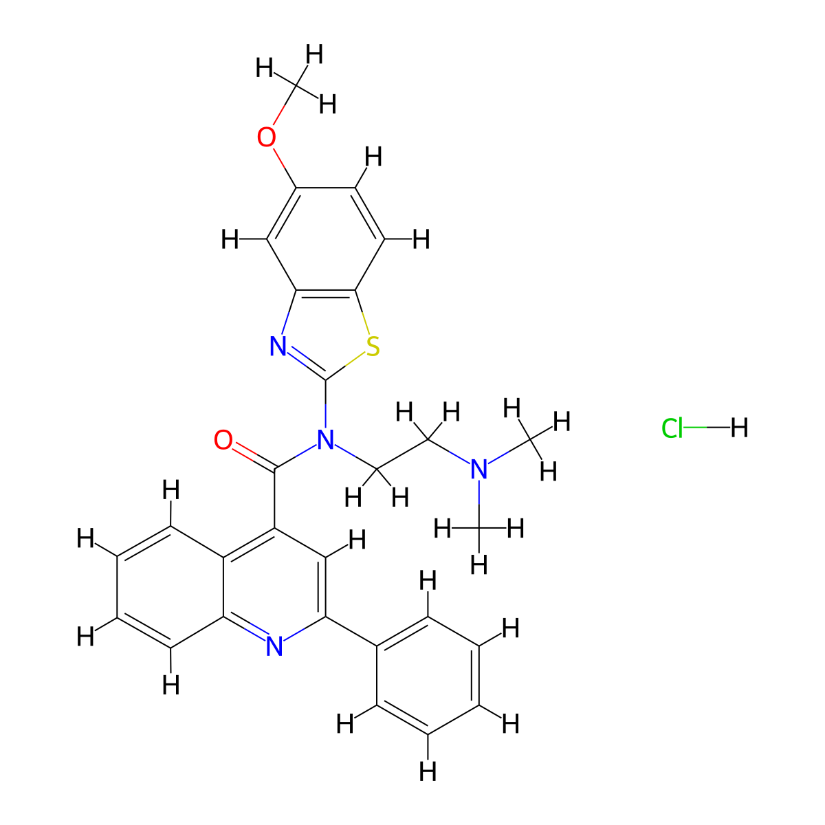 N-(2-(dimethylamino)ethyl)-N-(5-methoxybenzo[d]thiazol-2-yl)-2-phenylquinoline-4-carboxamide hydrochloride molecular structure, CAS 1215313-77-1