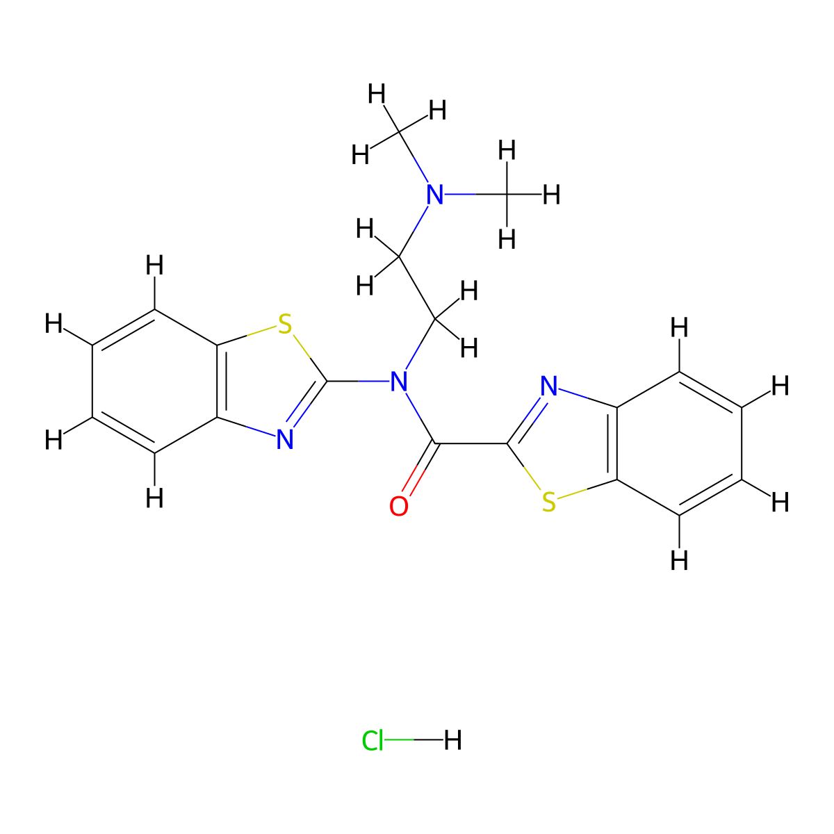 N-(benzo[d]thiazol-2-yl)-N-(2-(dimethylamino)ethyl)benzo[d]thiazole-2-carboxamide hydrochloride molecular structure, CAS 1215314-06-9