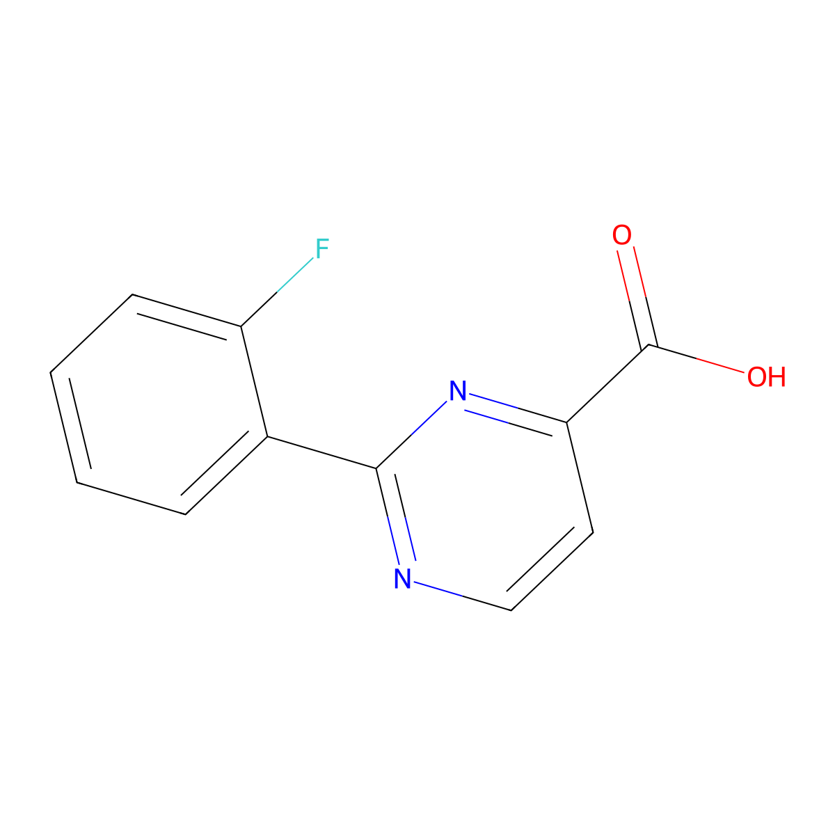 2-(2-Fluorophenyl)-4-pyrimidinecarboxylic acid molecular structure, CAS 1215314-35-4
