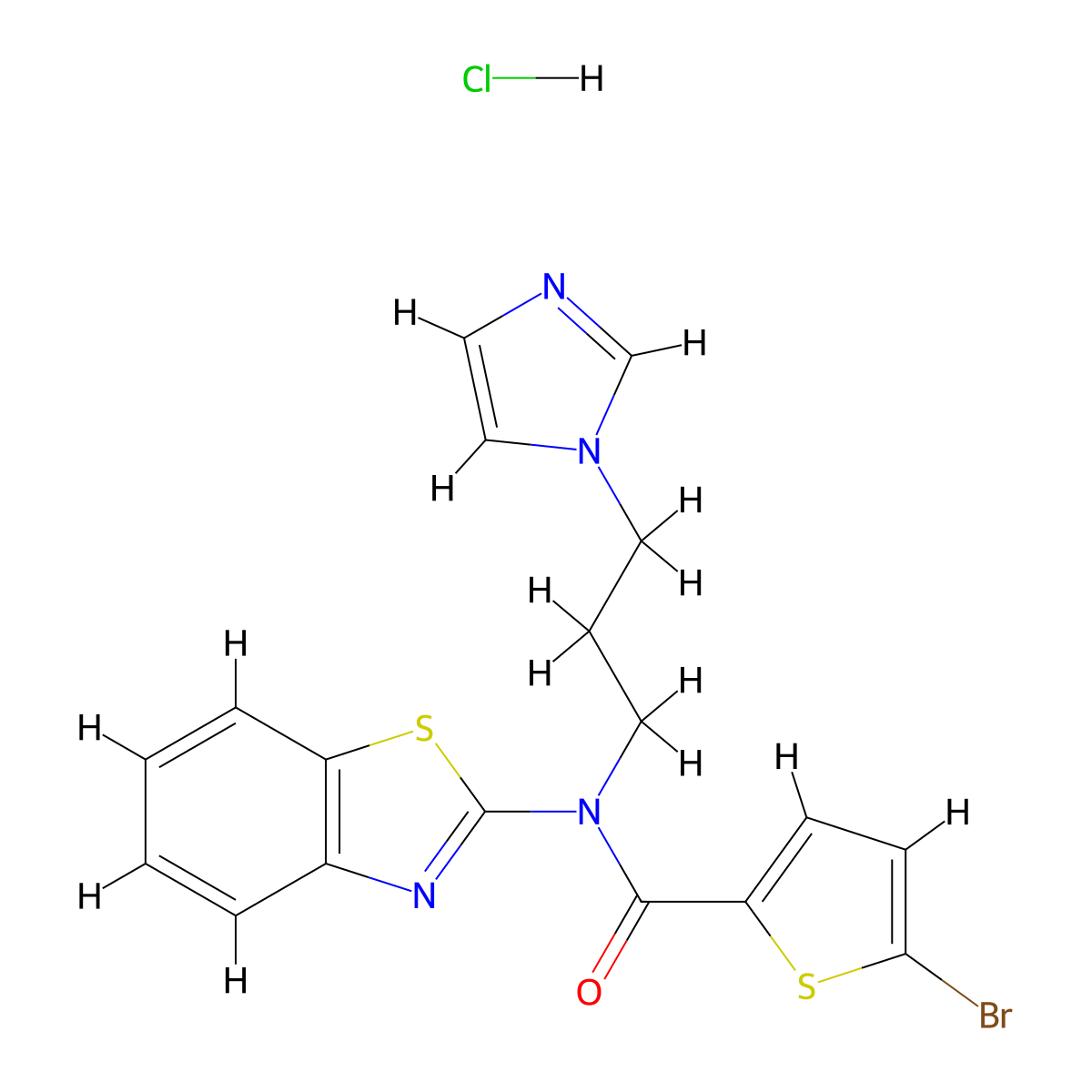 N-(3-(1H-imidazol-1-yl)propyl)-N-(benzo[d]thiazol-2-yl)-5-bromothiophene-2-carboxamide hydrochloride molecular structure, CAS 1215316-54-3