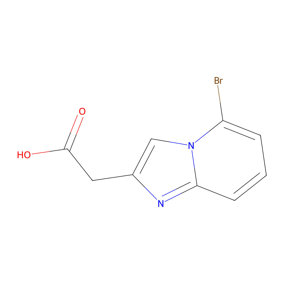 (5-Bromoimidazo[1,2-a]pyridin-2-yl)acetic acid molecular structure, CAS 1215319-22-4