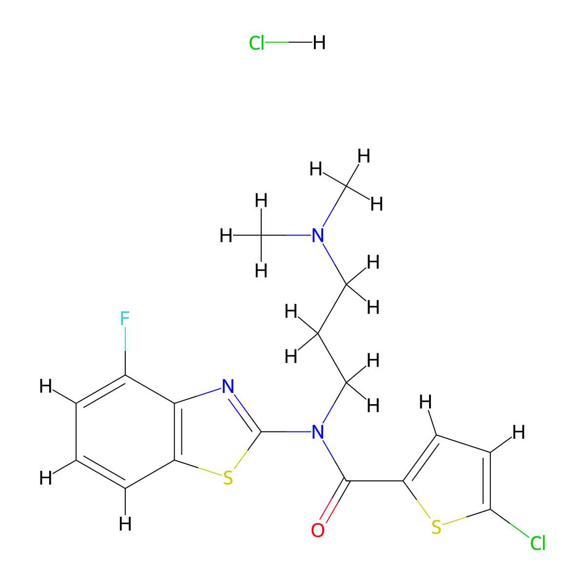 5-chloro-N-(3-(dimethylamino)propyl)-N-(4-fluorobenzo[d]thiazol-2-yl)thiophene-2-carboxamide hydrochloride molecular structure, CAS 1215319-33-7