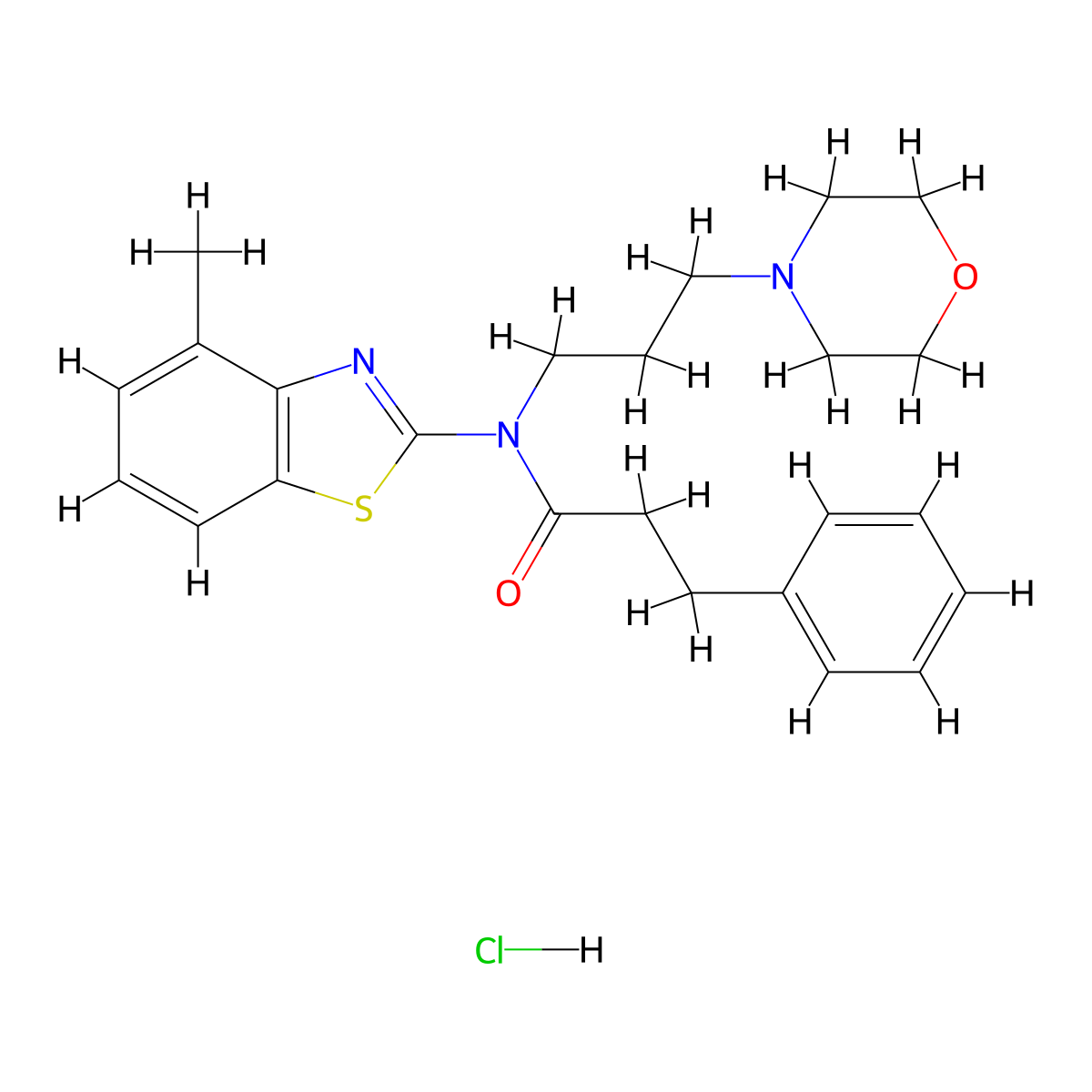 N-(4-methylbenzo[d]thiazol-2-yl)-N-(3-morpholinopropyl)-3-phenylpropanamide hydrochloride molecular structure, CAS 1215319-82-6