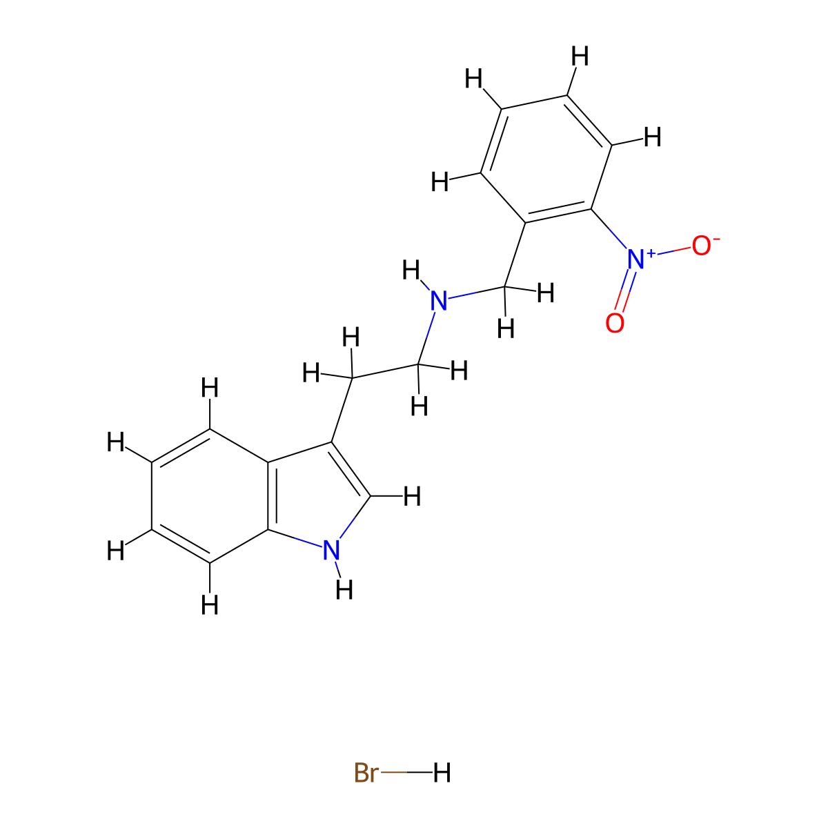 [2-(1H-indol-3-yl)ethyl](2-nitrobenzyl)amine hydrobromide molecular structure, CAS 1215320-86-7