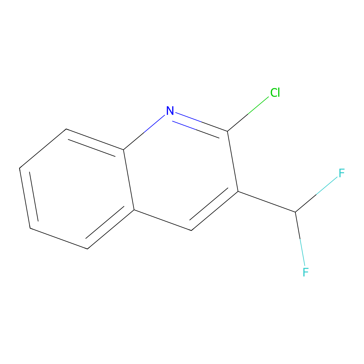 2-Chloro-3-(difluoromethyl)quinoline molecular structure, CAS 1215321-14-4