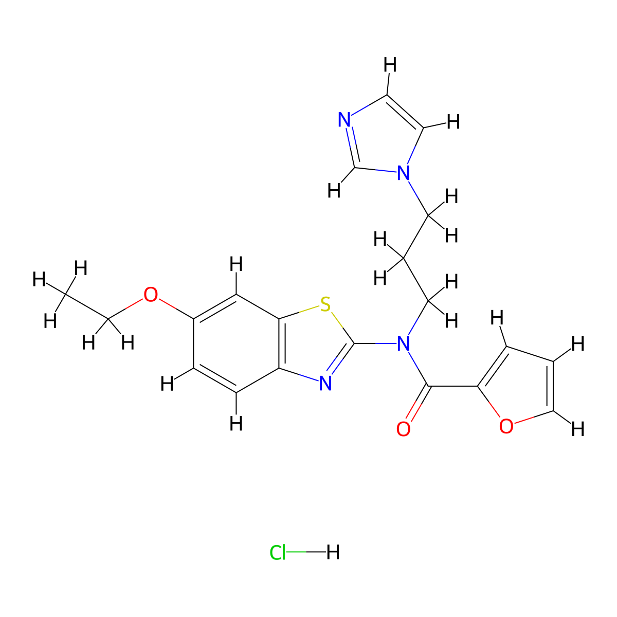 N-(3-(1H-imidazol-1-yl)propyl)-N-(6-ethoxybenzo[d]thiazol-2-yl)furan-2-carboxamide hydrochloride molecular structure, CAS 1215321-54-2