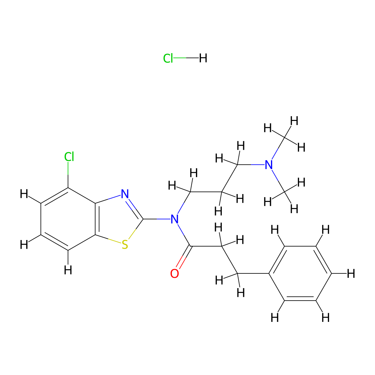 N-(4-chlorobenzo[d]thiazol-2-yl)-N-(3-(dimethylamino)propyl)-3-phenylpropanamide hydrochloride molecular structure, CAS 1215325-38-4