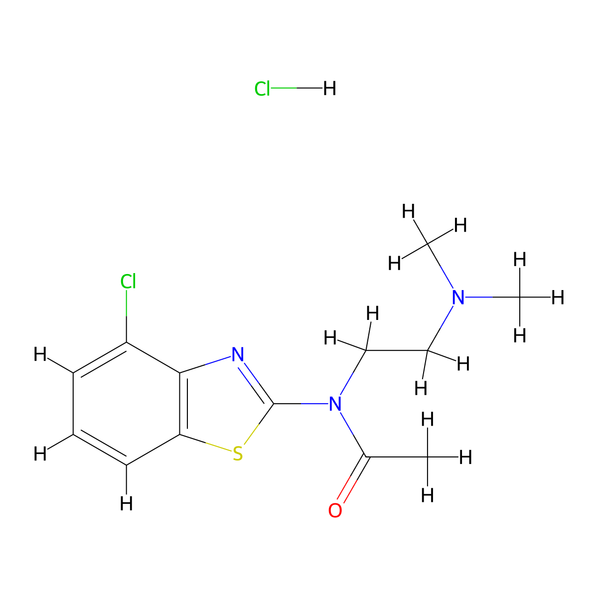 N-(4-chlorobenzo[d]thiazol-2-yl)-N-(2-(dimethylamino)ethyl)acetamide hydrochloride molecular structure, CAS 1215327-15-3
