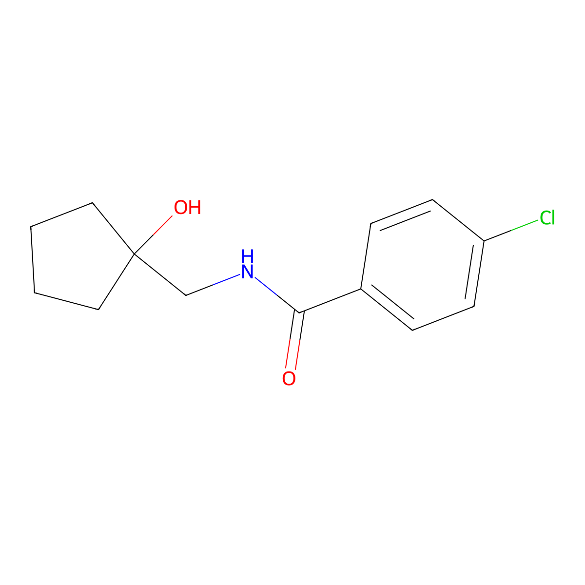 4-chloro-N-[(1-hydroxycyclopentyl)methyl]benzamide molecular structure, CAS 1215328-91-8
