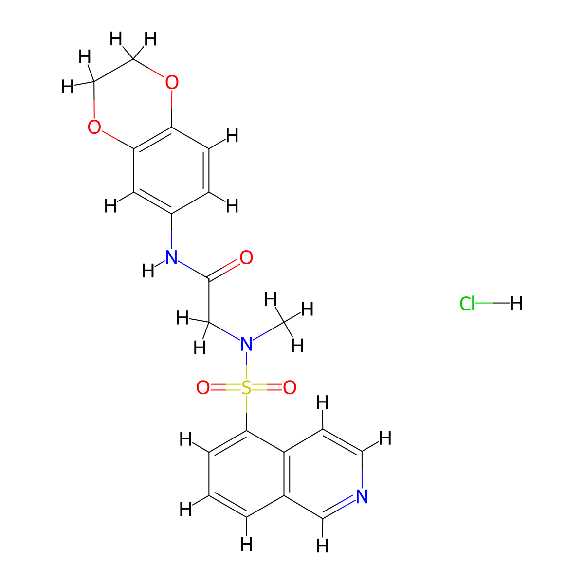 N-(2,3-dihydrobenzo[b][1,4]dioxin-6-yl)-2-(N-methylisoquinoline-5-sulfonamido)acetamide hydrochloride molecular structure, CAS 1215329-45-5