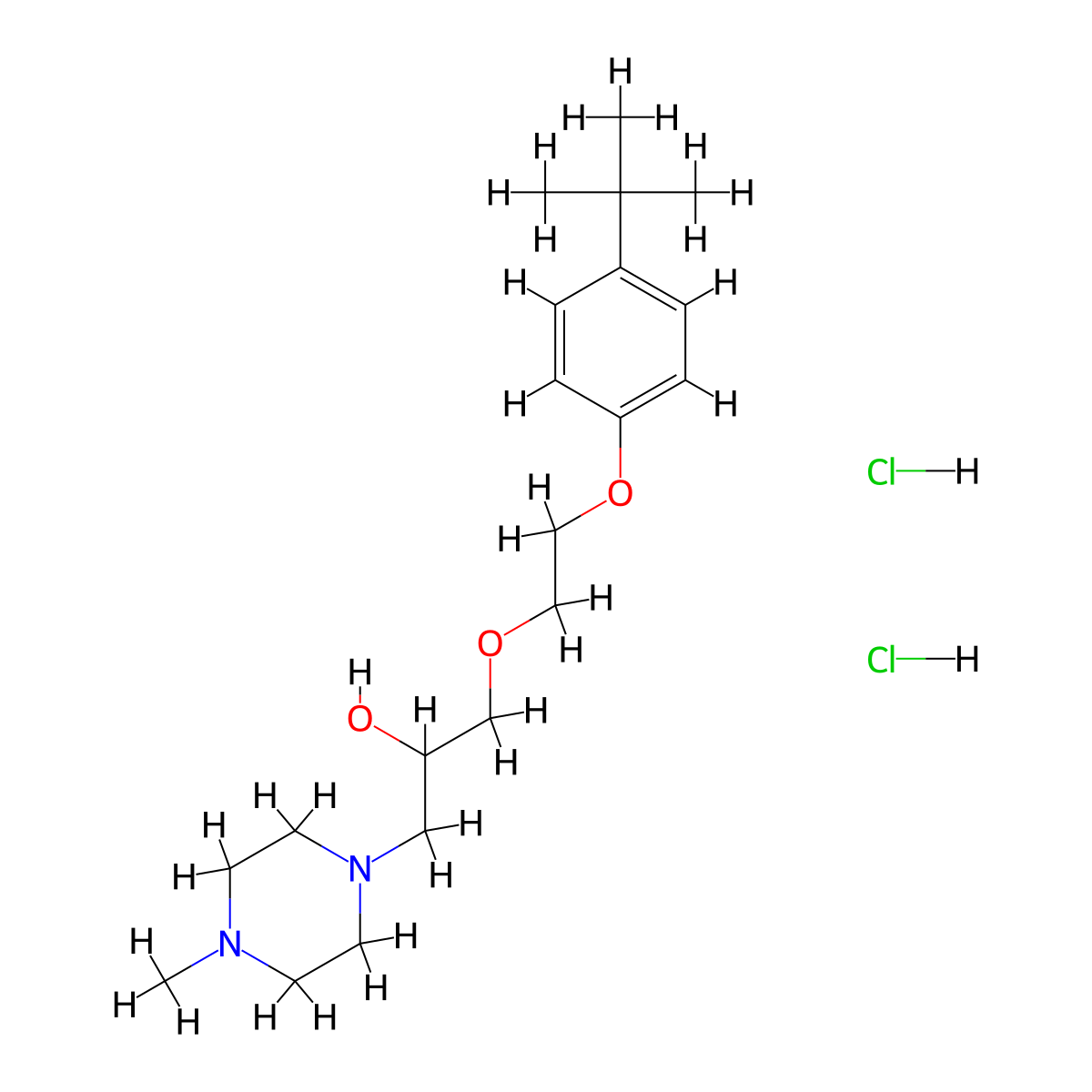 1-(2-(4-(Tert-butyl)phenoxy)ethoxy)-3-(4-methylpiperazin-1-yl)propan-2-ol dihydrochloride molecular structure, CAS 1215329-47-7