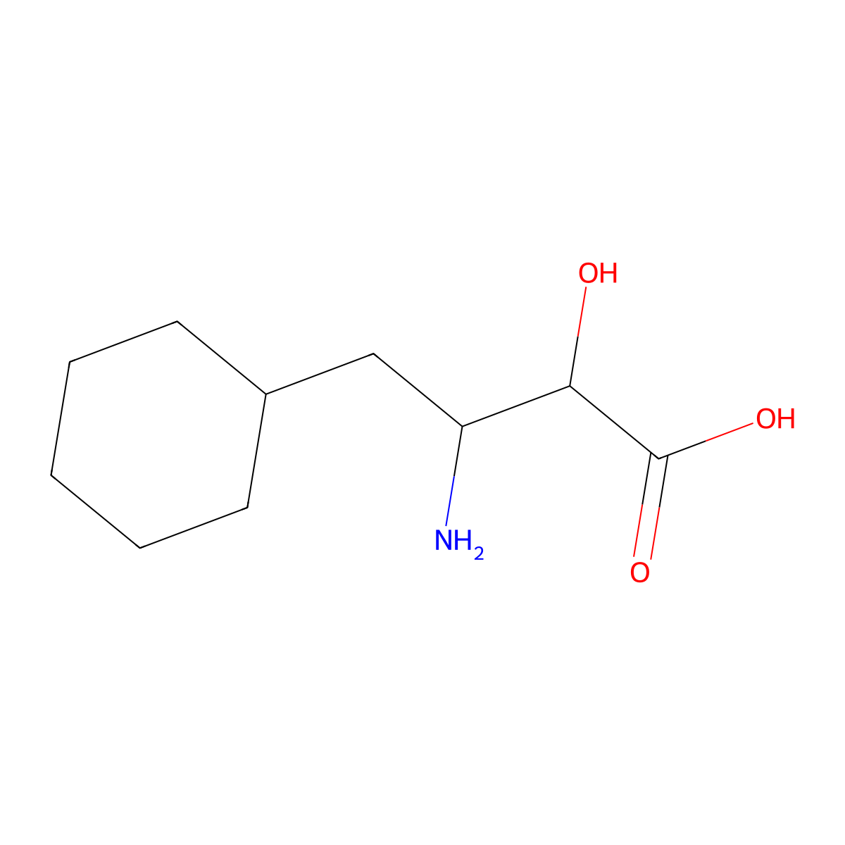 3-Amino-4-cyclohexyl-2-hydroxybutanoic acid molecular structure, CAS 121533-73-1