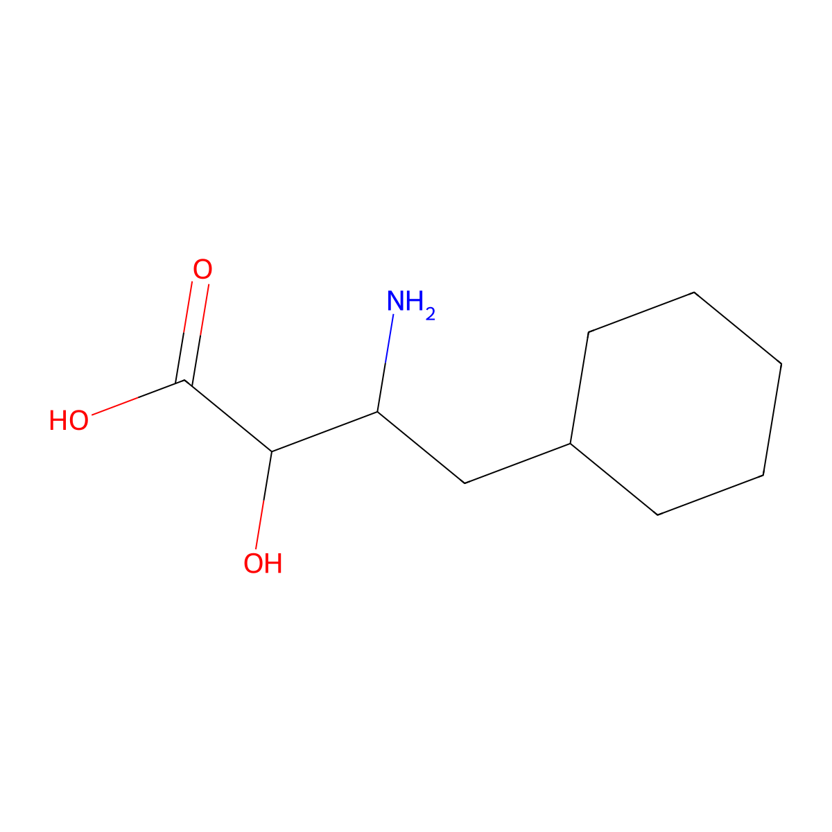 3-Amino-4-cyclohexyl-2-hydroxybutanoic acid molecular structure, CAS 121533-73-1