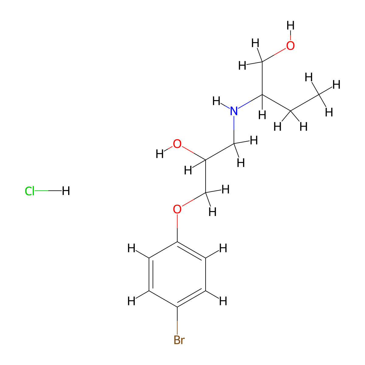 2-{[3-(4-Bromophenoxy)-2-hydroxypropyl]amino}butan-1-OL hydrochloride molecular structure, CAS 1215330-48-5