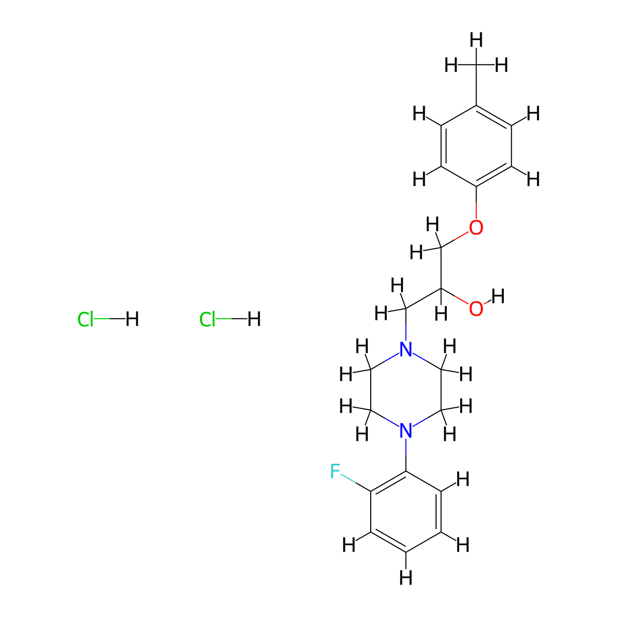 1-(4-(2-Fluorophenyl)piperazin-1-yl)-3-(p-tolyloxy)propan-2-ol dihydrochloride molecular structure, CAS 1215331-03-5