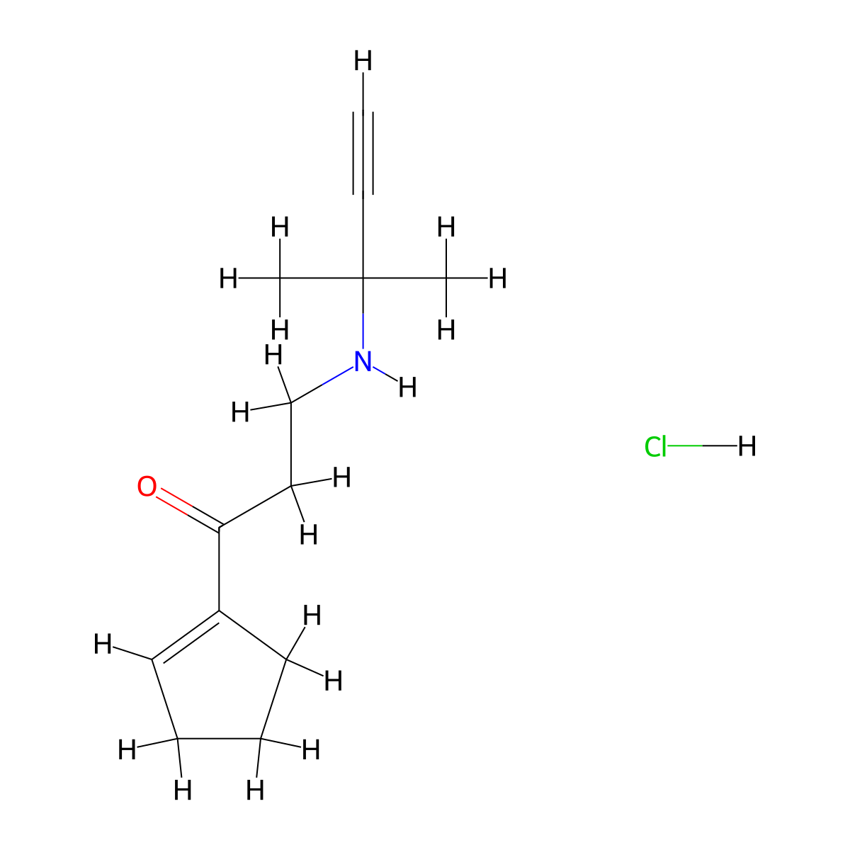 1-Cyclopent-1-en-1-yl-3-[(1,1-dimethylprop-2-yn-1-yl)amino]propan-1-one molecular structure, CAS 1215332-45-8