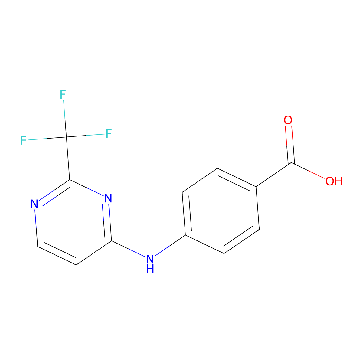 4-{[2-(Trifluoromethyl)pyrimidin-4-yl]amino}benzoic acid molecular structure, CAS 1215332-65-2