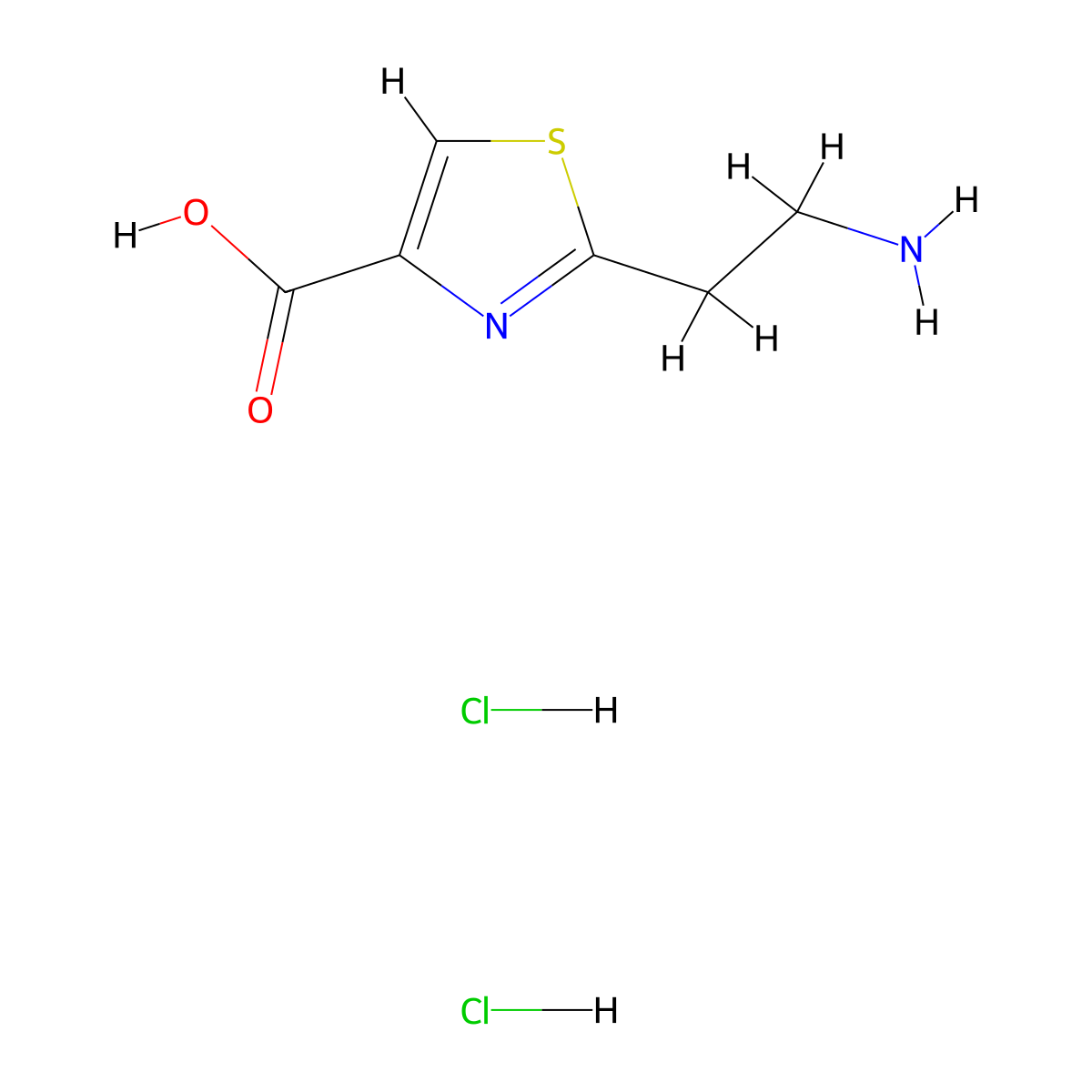 2-(2-Aminoethyl)-1,3-thiazole-4-carboxylic acid dihydrochloride molecular structure, CAS 1215336-04-1