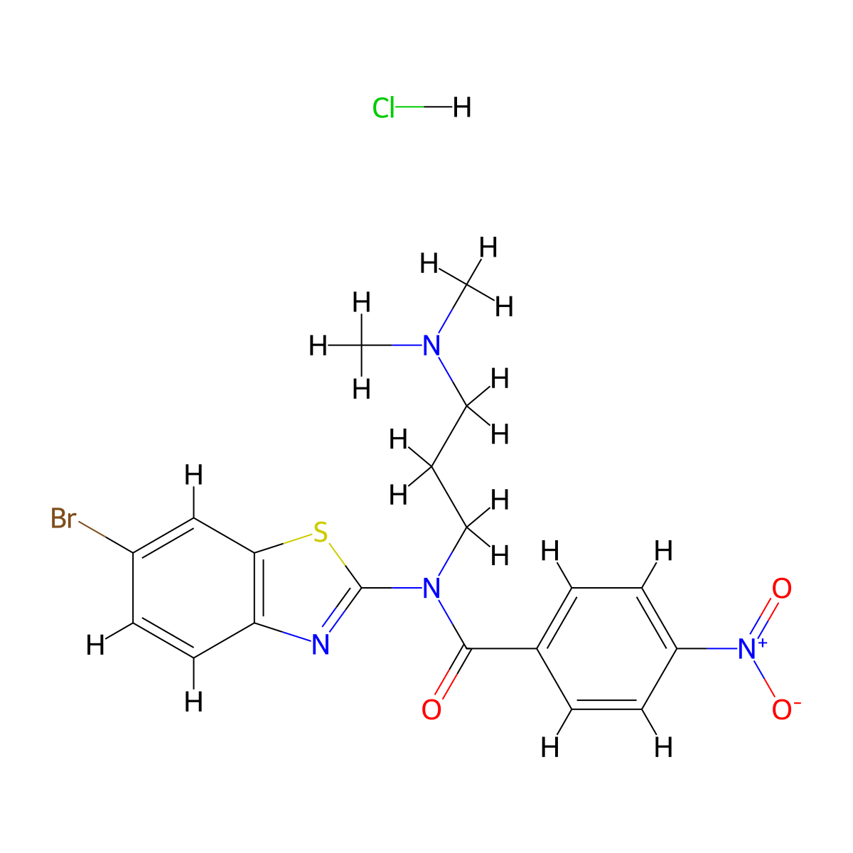 N-(6-bromobenzo[d]thiazol-2-yl)-N-(3-(dimethylamino)propyl)-4-nitrobenzamide hydrochloride molecular structure, CAS 1215336-33-6