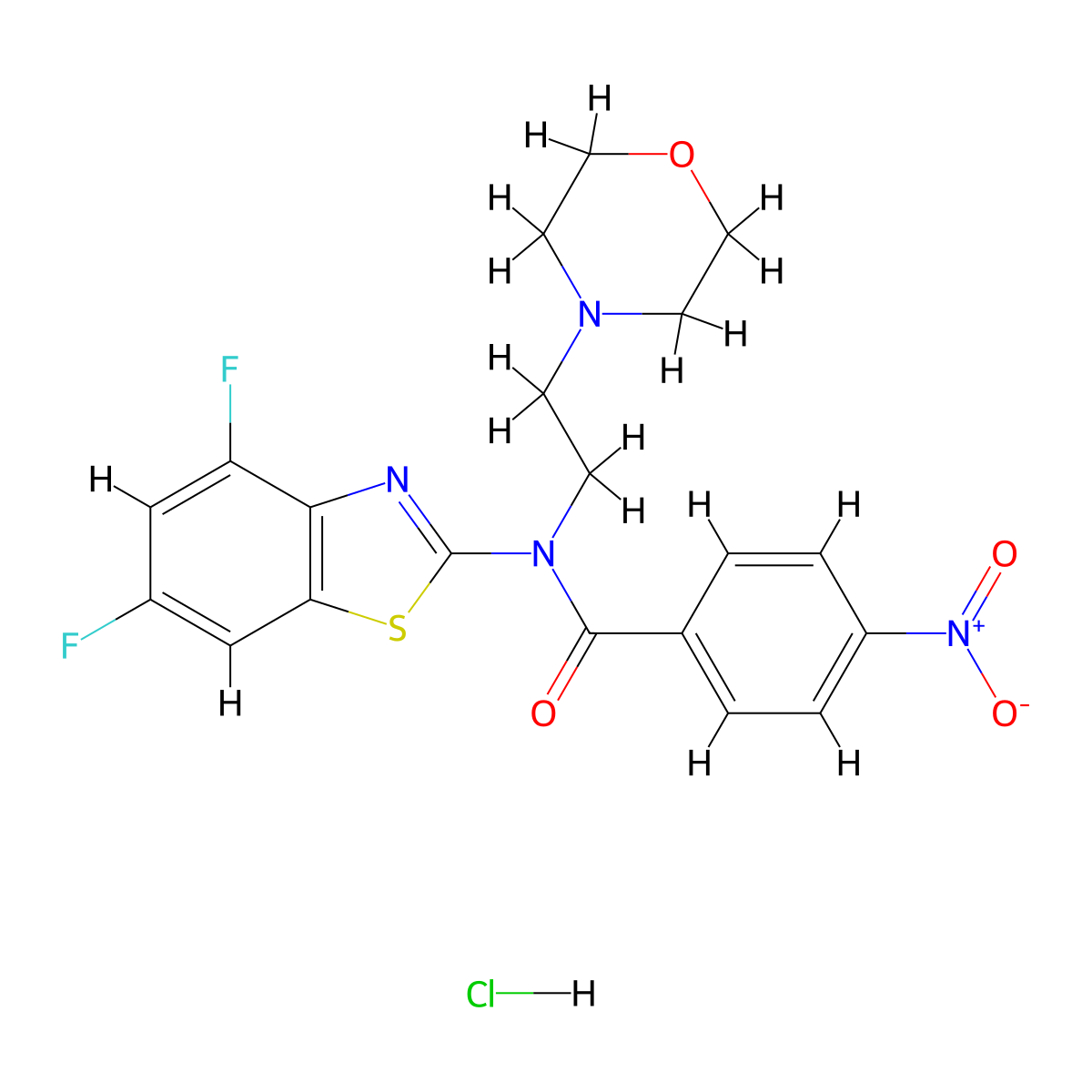 N-(4,6-difluorobenzo[d]thiazol-2-yl)-N-(2-morpholinoethyl)-4-nitrobenzamide hydrochloride molecular structure, CAS 1215339-43-7