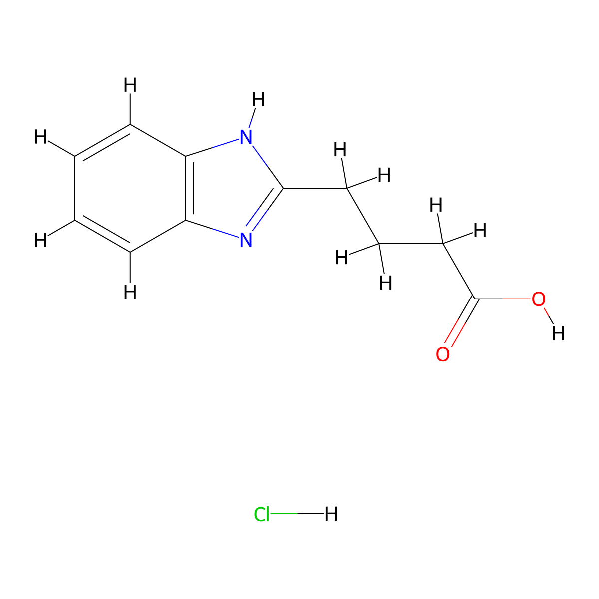 4-(1{H}-benzimidazol-2-yl)butanoic acid molecular structure, CAS 1215341-23-3