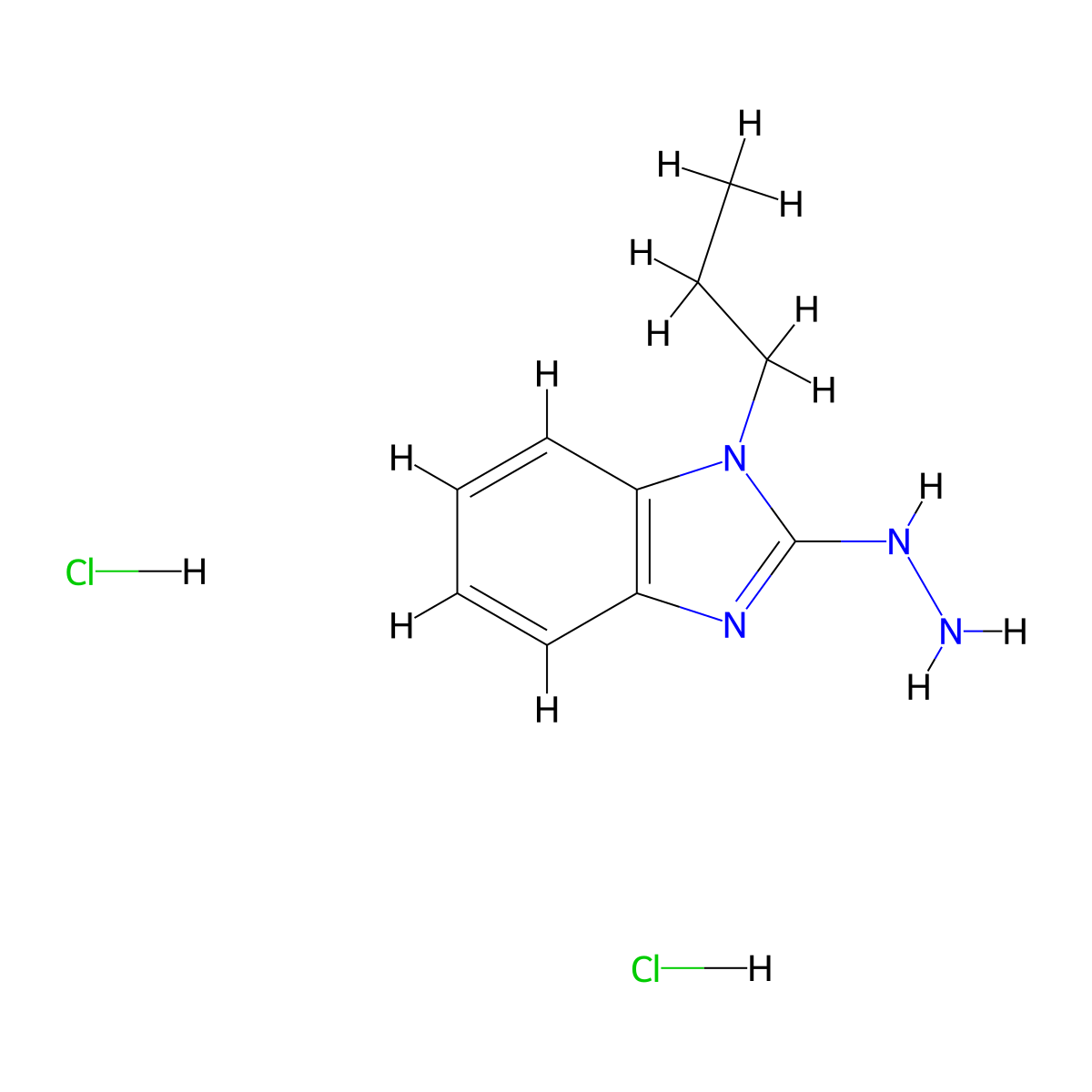 2-Hydrazino-1-propyl-1H-benzimidazole dihydrochloride molecular structure, CAS 1215341-43-7