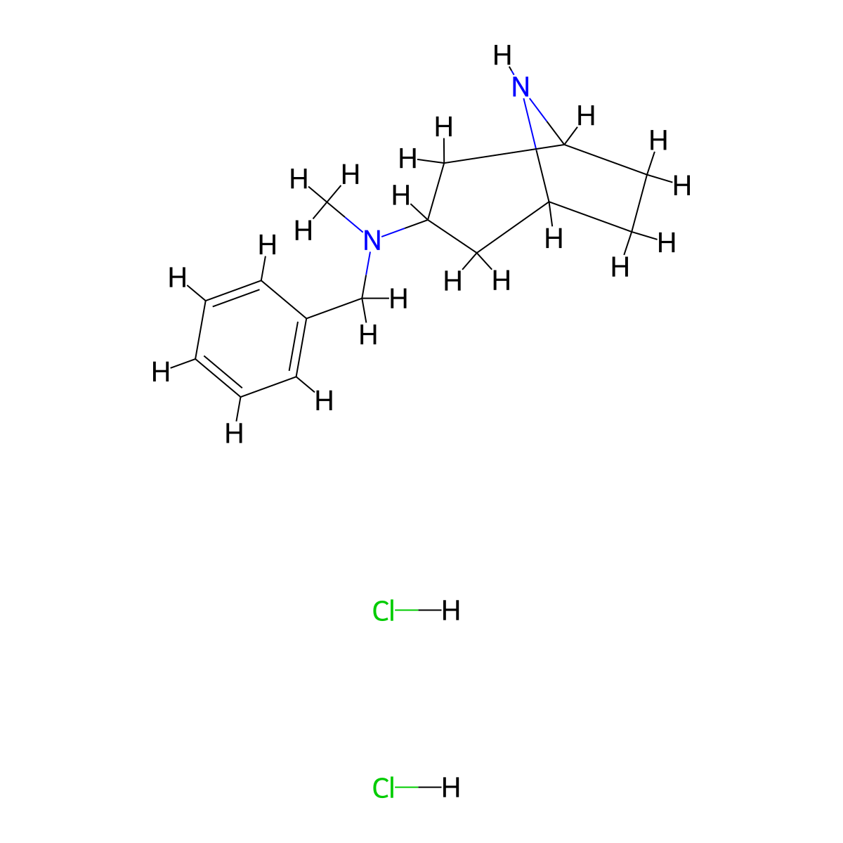 N-Benzyl-N-methyl-8-azabicyclo[3.2.1]octan-3-amine dihydrochloride molecular structure, CAS 1215341-55-1
