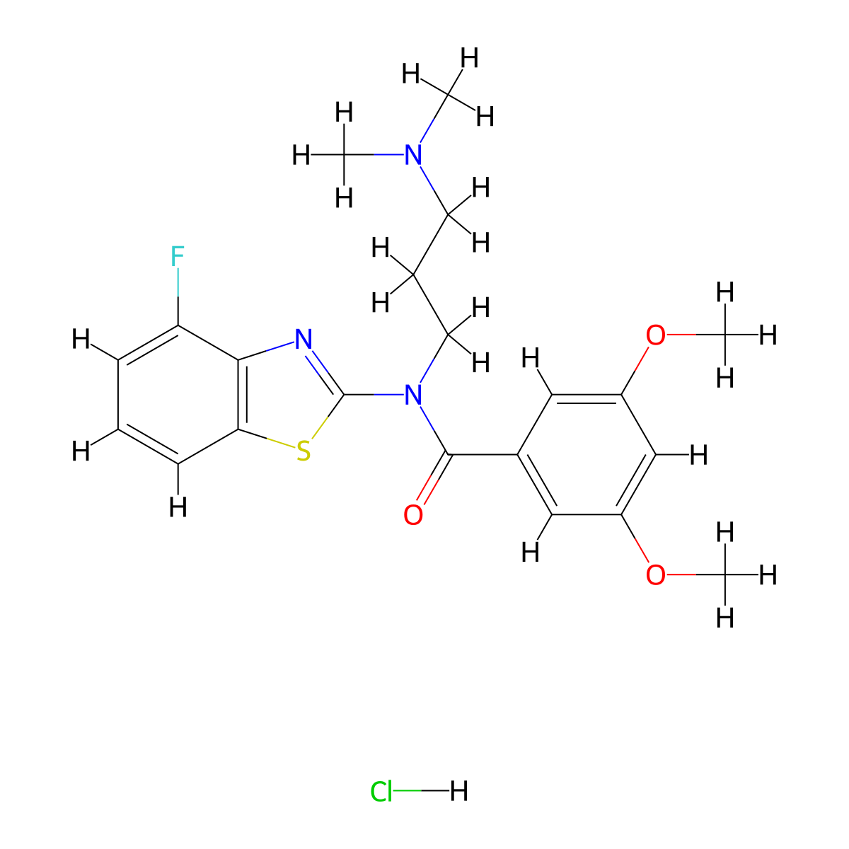 N-[3-(Dimethylamino)propyl]-N-(4-fluoro-1,3-benzothiazol-2-YL)-3,5-dimethoxybenzamide hydrochloride molecular structure, CAS 1215342-58-7