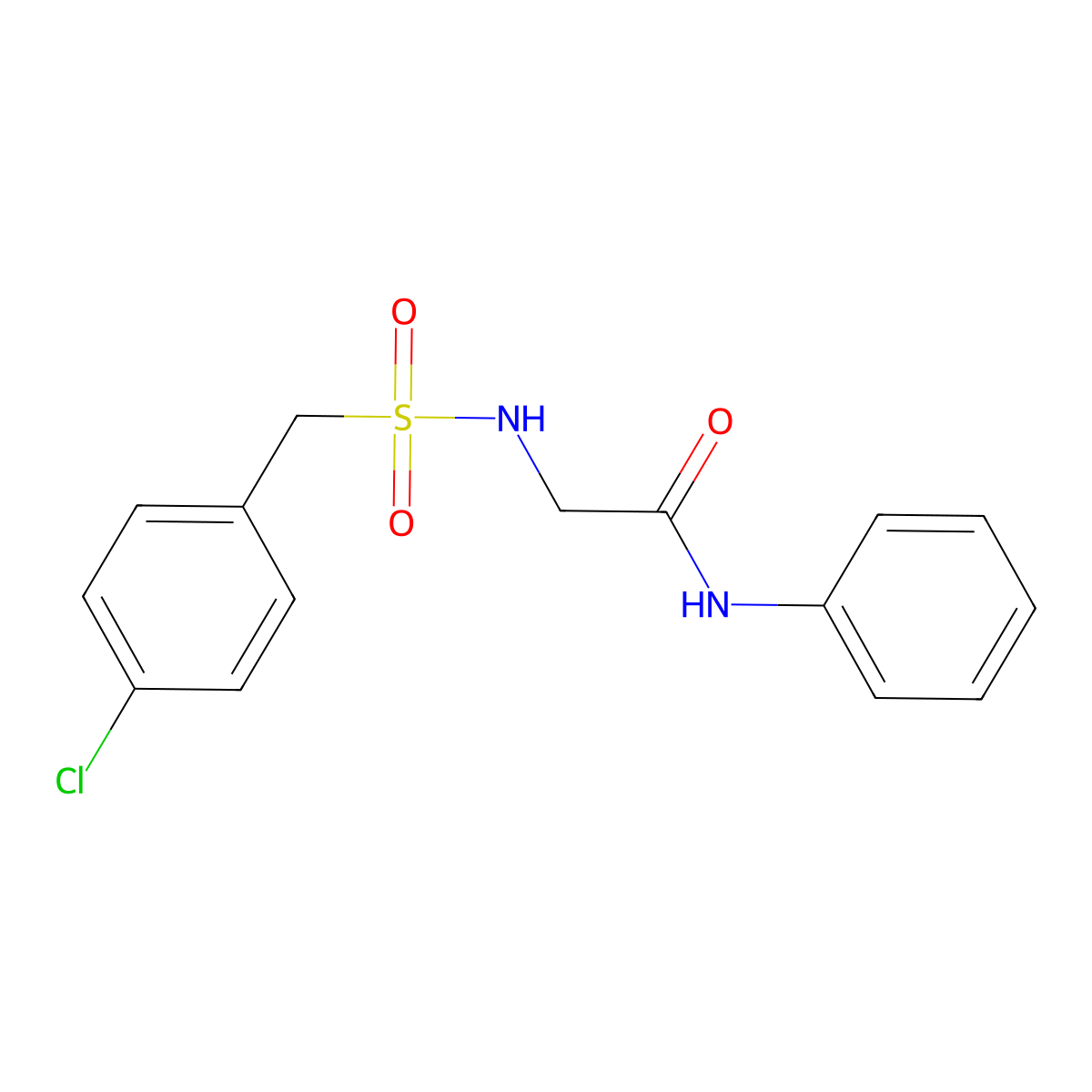 Acetamide, 2-[[[(4-chlorophenyl)methyl]sulfonyl]amino]-N-phenyl- molecular structure, CAS 1215343-54-6