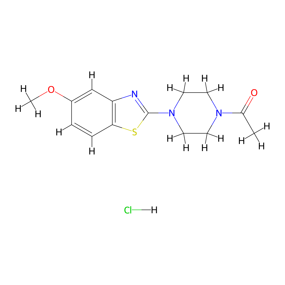 1-[4-(5-Methoxy-1,3-benzothiazol-2-yl)piperazin-1-yl]ethan-1-one hydrochloride molecular structure, CAS 1215343-69-3