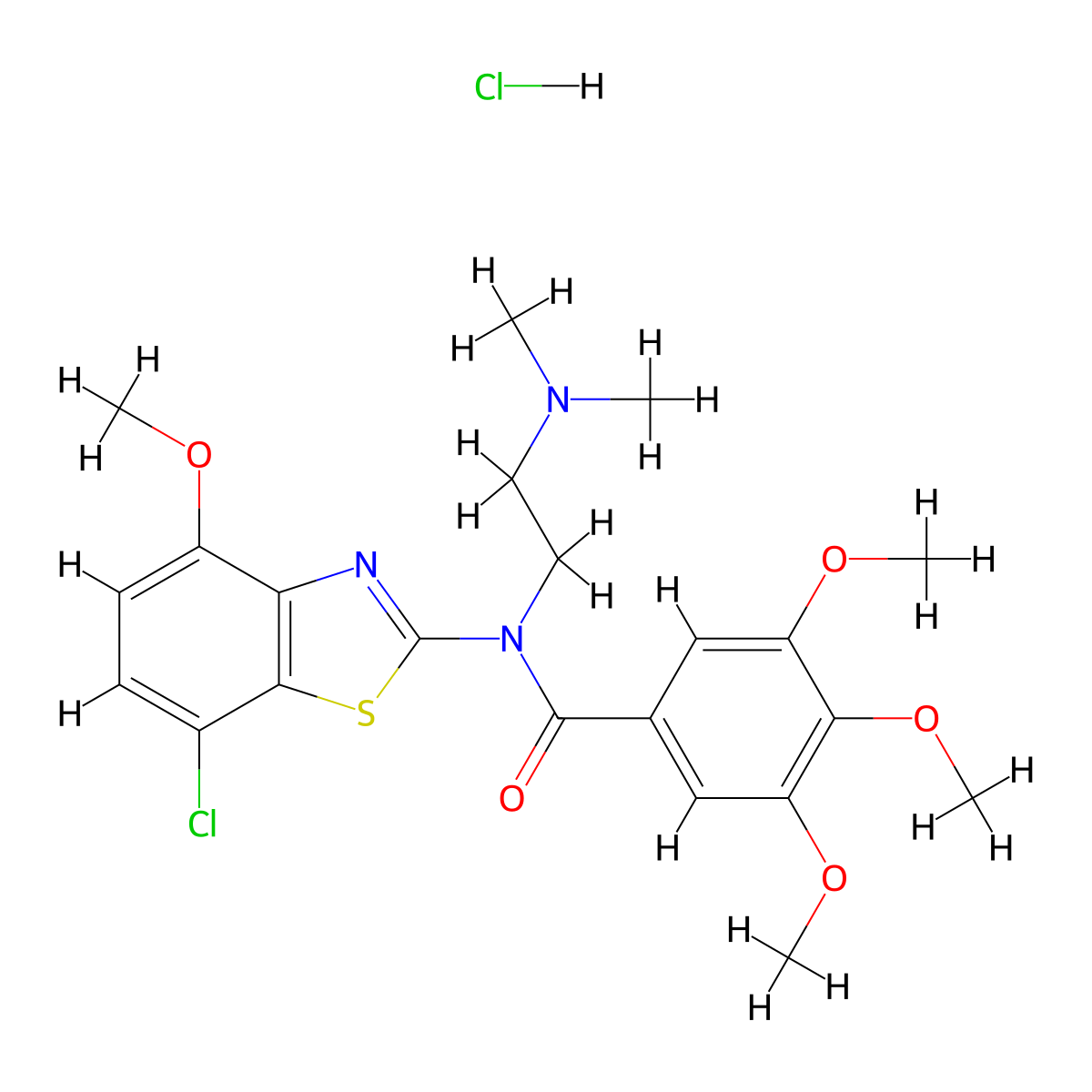 N-(7-chloro-4-methoxybenzo[d]thiazol-2-yl)-N-(2-(dimethylamino)ethyl)-3,4,5-trimethoxybenzamide hydrochloride molecular structure, CAS 1215346-92-1