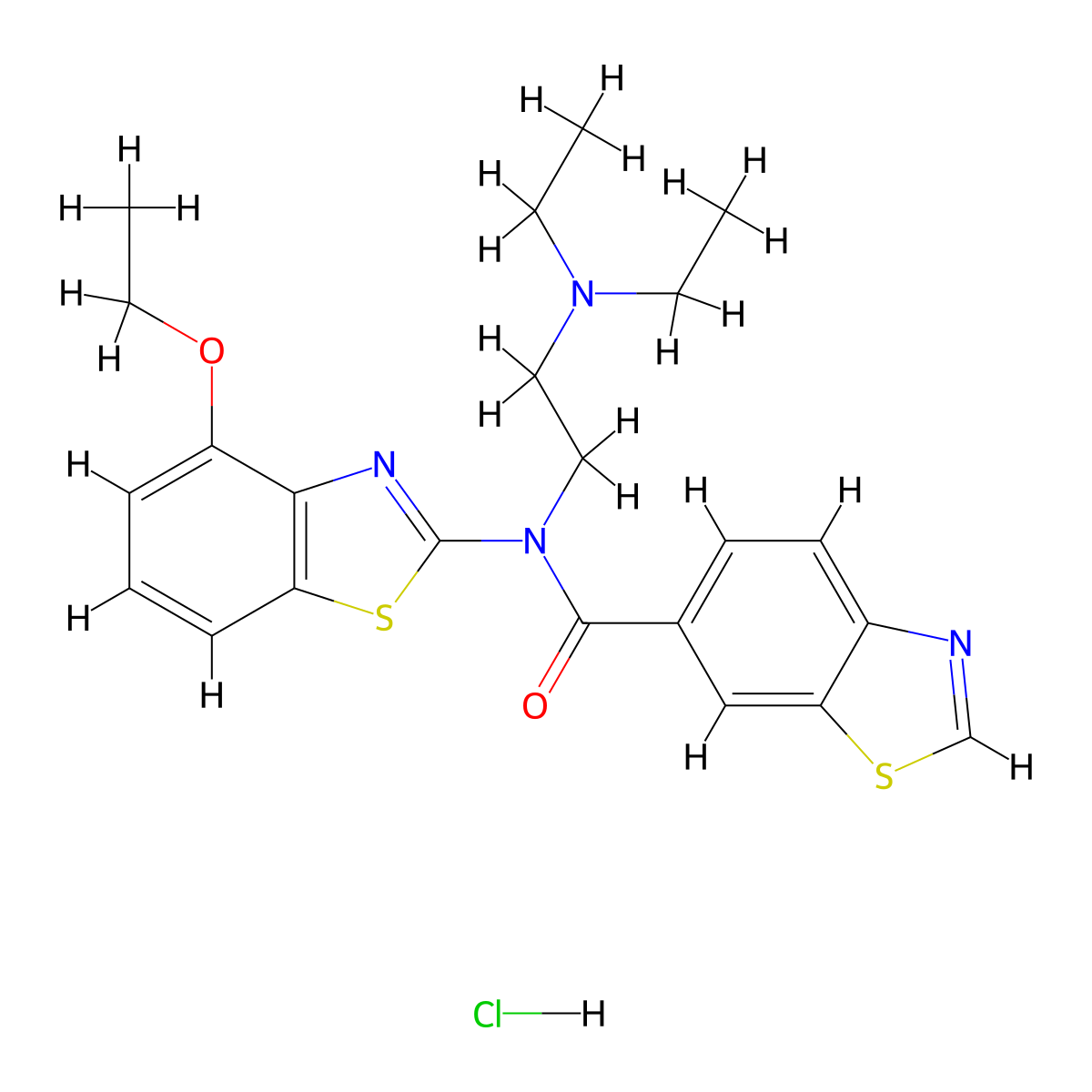 N-(2-(diethylamino)ethyl)-N-(4-ethoxybenzo[d]thiazol-2-yl)benzo[d]thiazole-6-carboxamide hydrochloride molecular structure, CAS 1215347-28-6