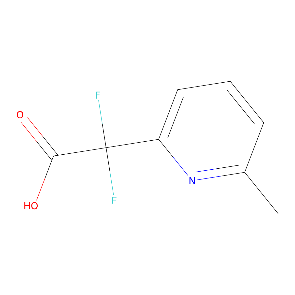 Difluoro(6-methylpyridin-2-yl)acetic acid molecular structure, CAS 1215353-13-1
