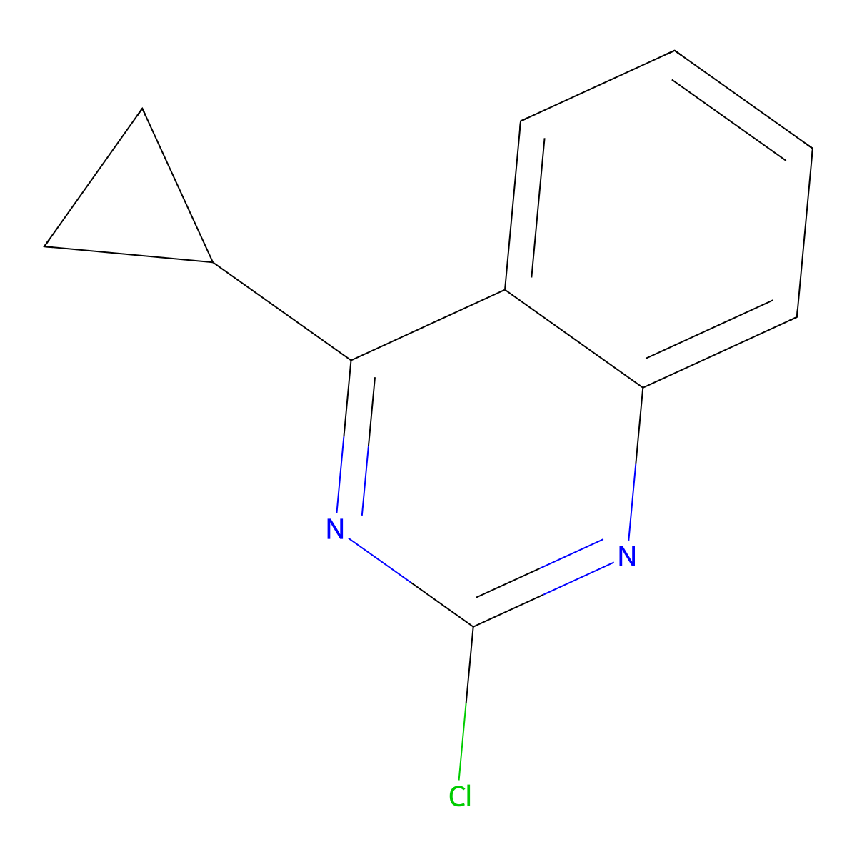 2-Chloro-4-cyclopropylquinazoline molecular structure, CAS 1215358-52-3