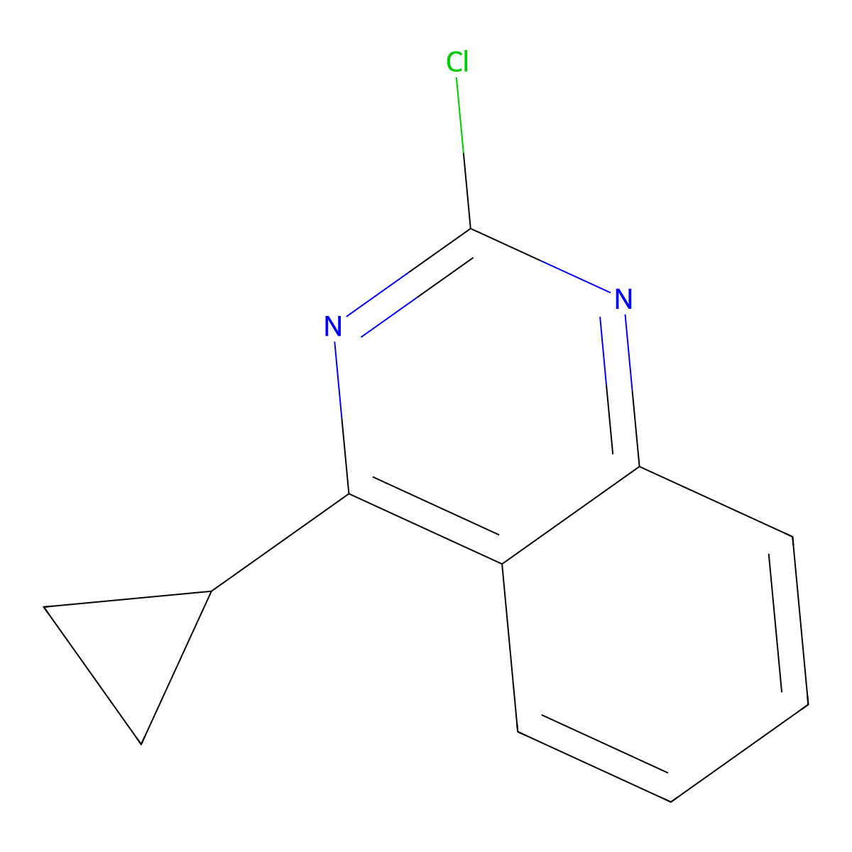 2-Chloro-4-cyclopropylquinazoline molecular structure, CAS 1215358-52-3