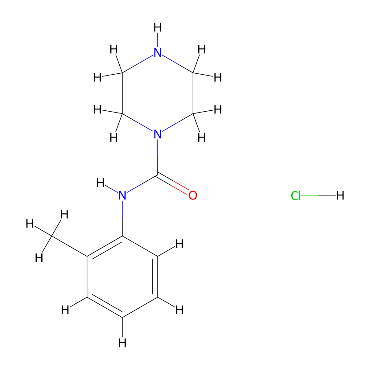 N-o-tolylpiperazine-1-carboxamide hydrochloride molecular structure, CAS 1215359-90-2