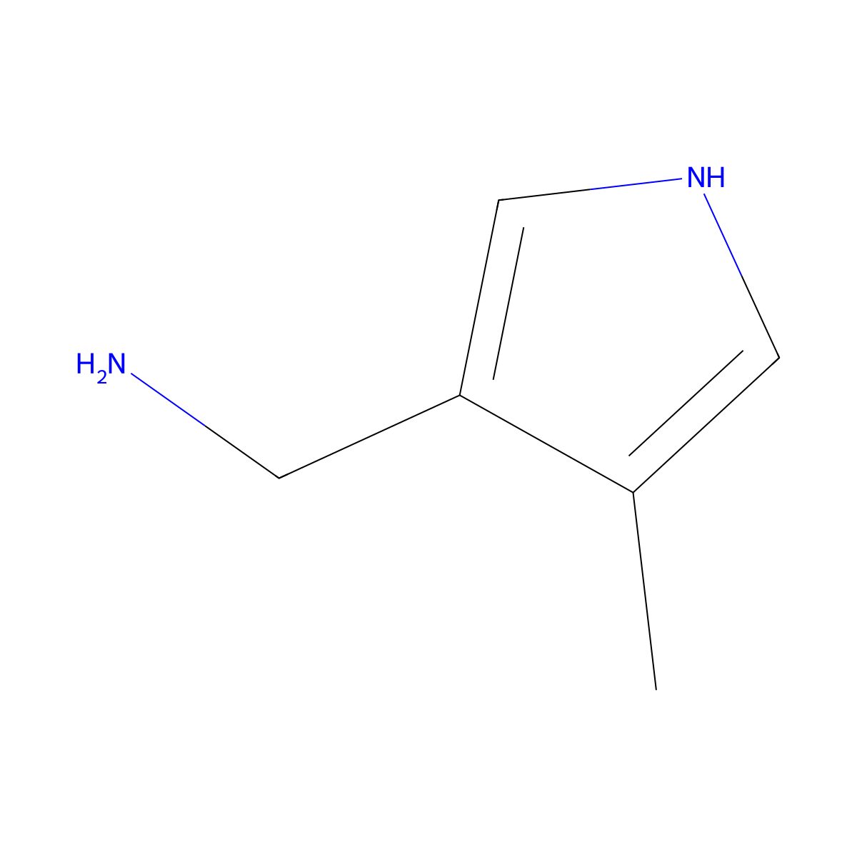 1-(4-methyl-1H-pyrrol-3-yl)methanamine molecular structure, CAS 121536-30-9