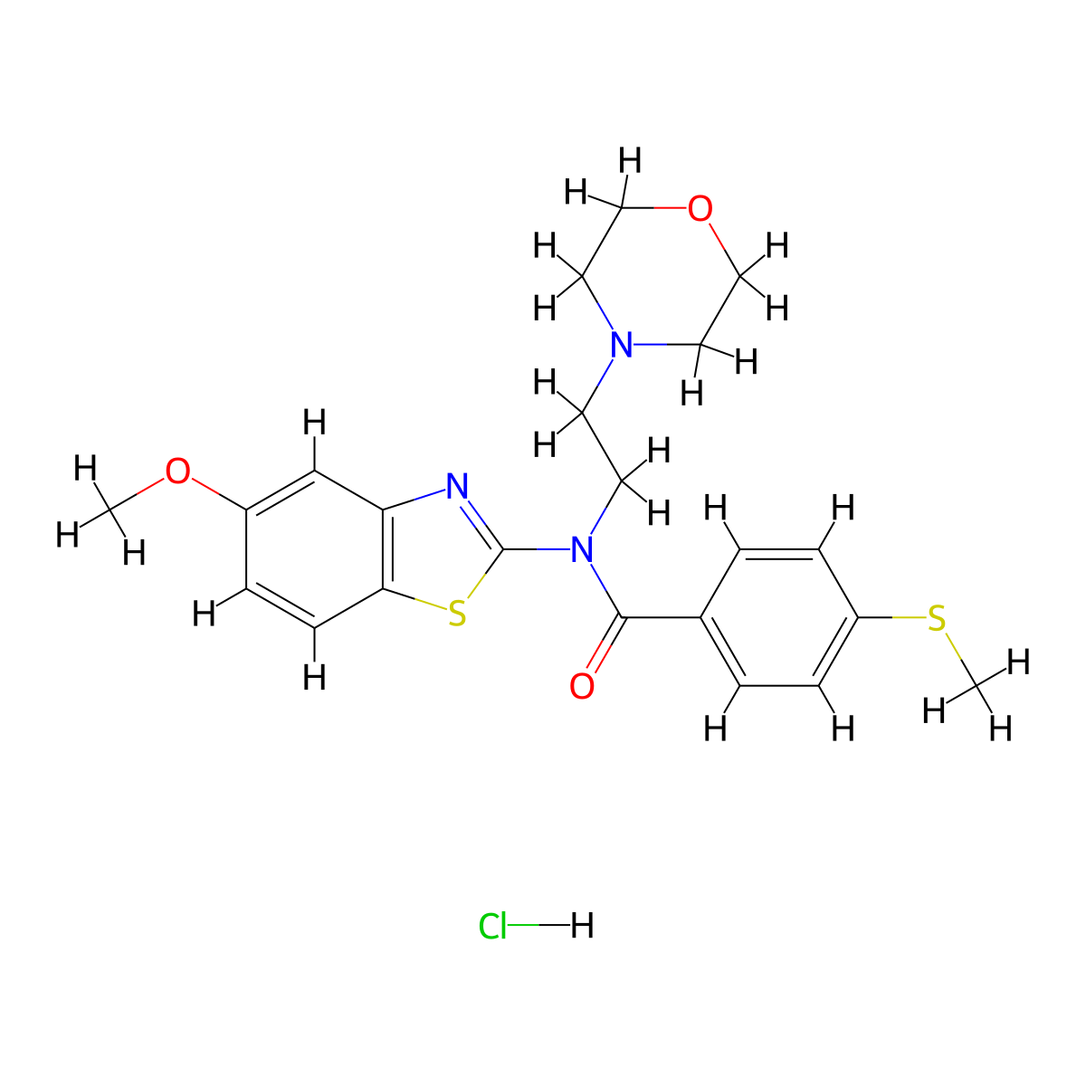 N-(5-methoxybenzo[d]thiazol-2-yl)-4-(methylthio)-N-(2-morpholinoethyl)benzamide hydrochloride molecular structure, CAS 1215363-10-2