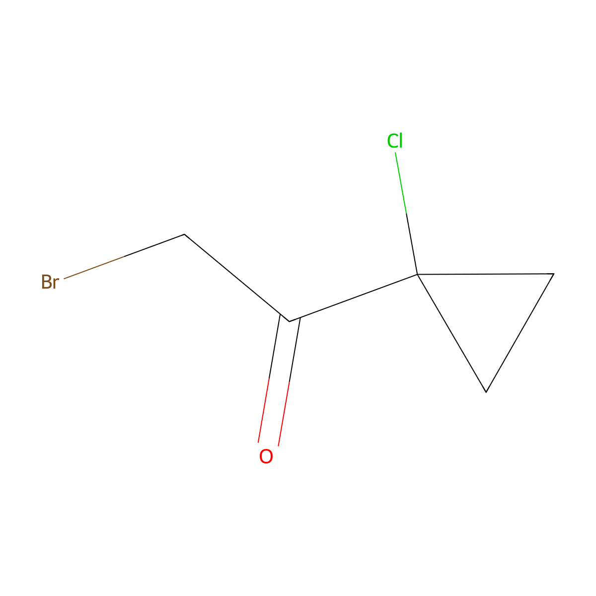 2-Bromo-1-(1-chlorocyclopropyl)ethan-1-one molecular structure, CAS 1215365-72-2